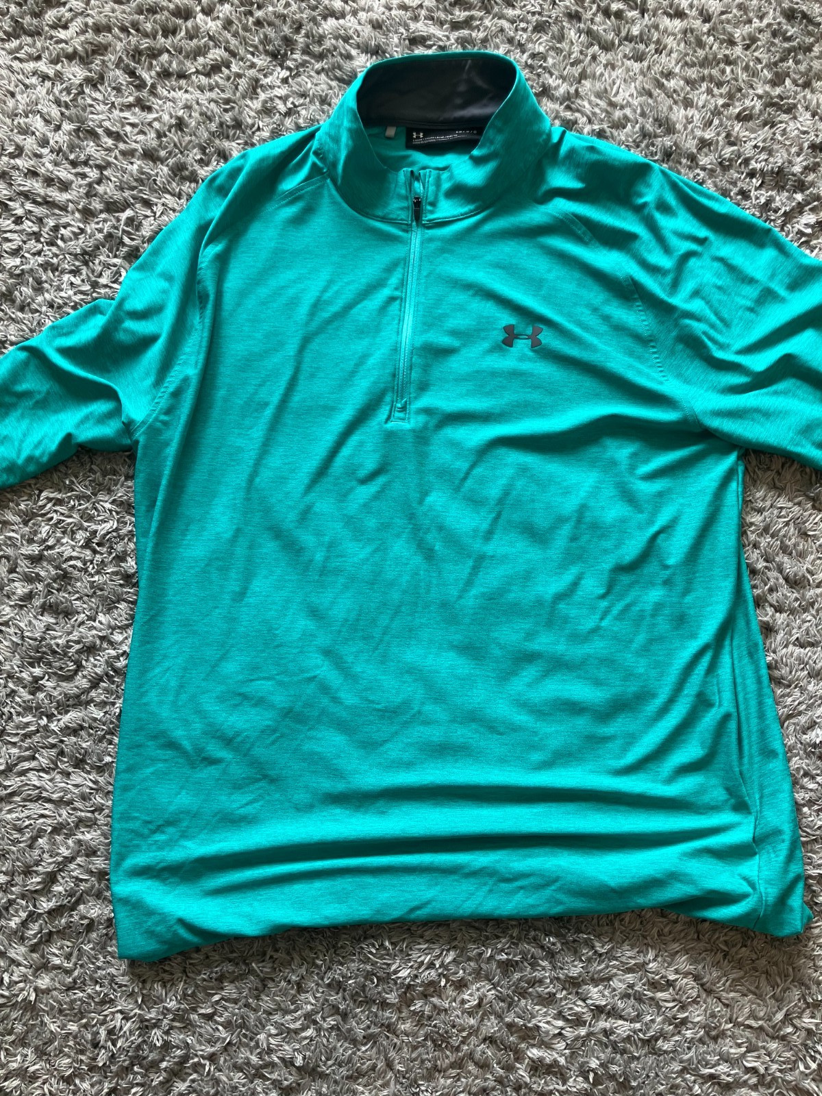 Under Armour 1/4 Zip Pullover Mens Large Teal Performance Stretch Lightwgt gallery