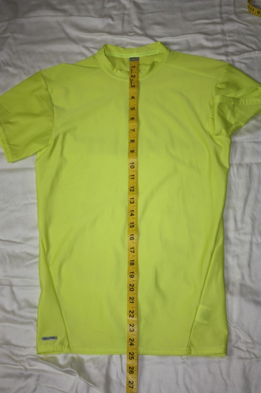 Starter Dri Star Mens Medium Pullover Shirt Green Yellow Athletic Stretch Short gallery