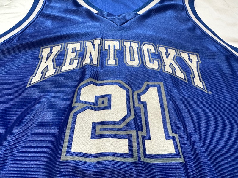 Vintage Dodger Kentucky Wildcats Shiny Silky Basketball Jersey #21 Adult XL gallery