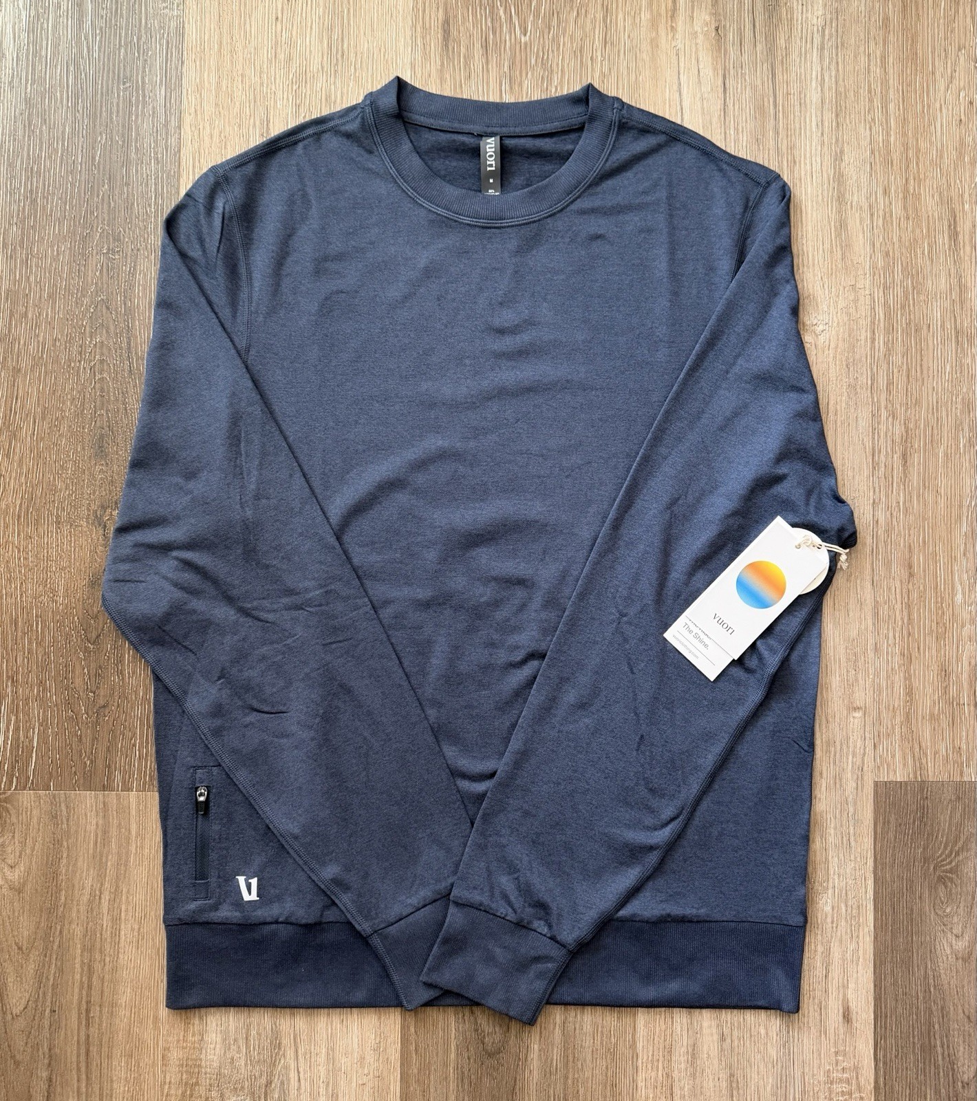 Vuori Ponto Performance Crew Neck Azure Heather Sz Medium V224 Athletic NWT gallery