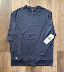 Vuori Ponto Performance Crew Neck Azure Heather Sz Medium V224 Athletic NWT