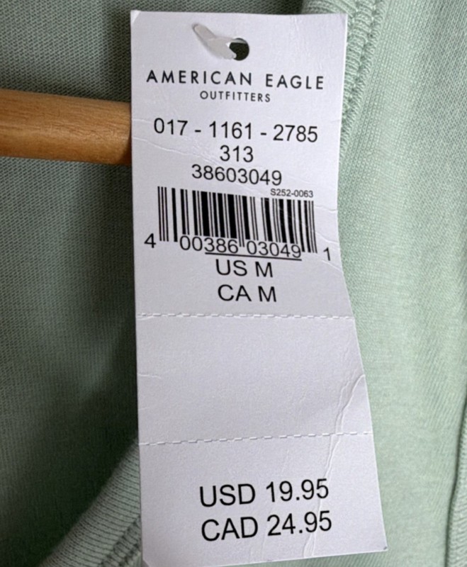 AE Outfitters Men's Tank M Light Green Super Soft Standard Fit Top **see pics gallery