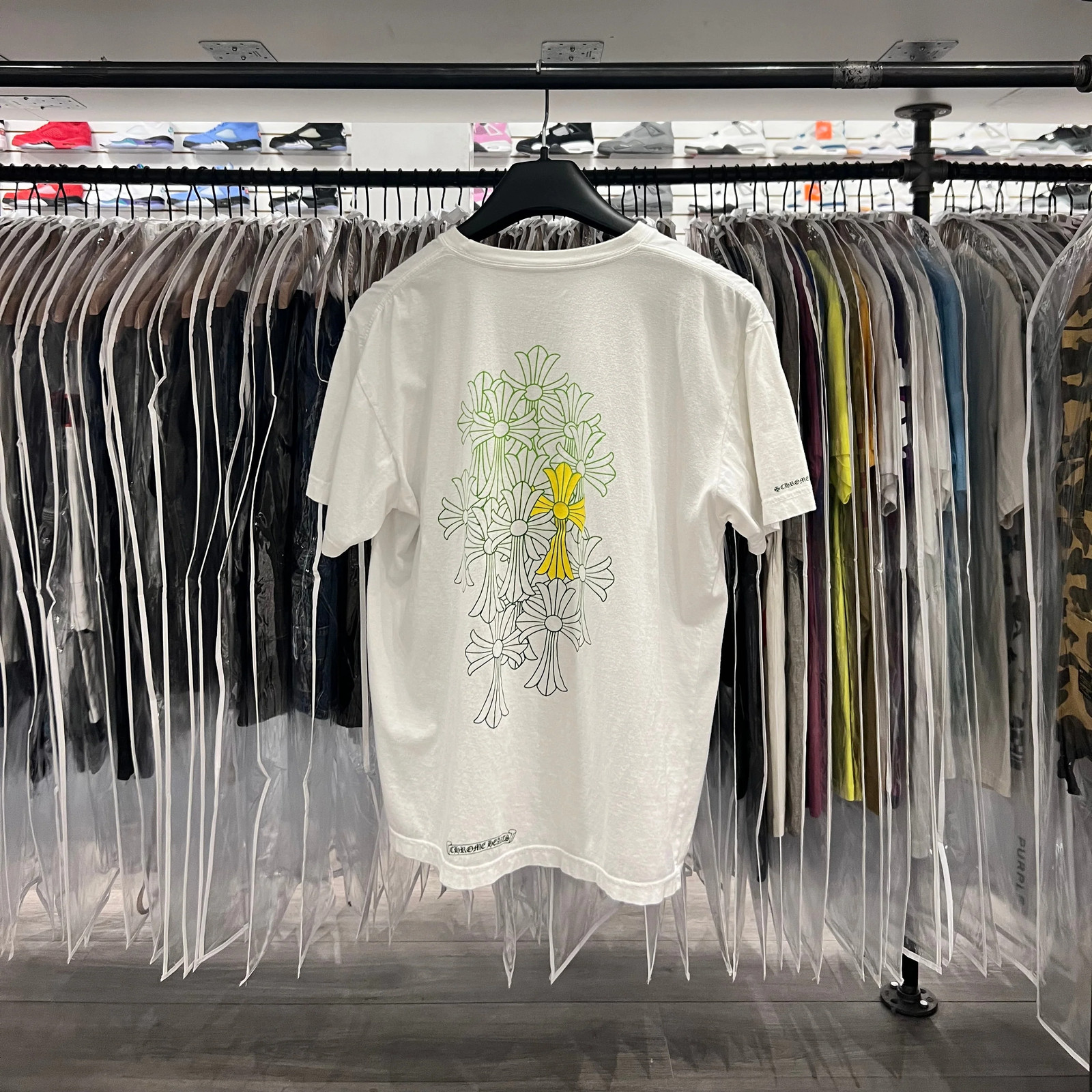 Chrome Hearts Cemetery Cross Tee Yellow/Green (Aoyama Exclusive)(Lightly Worn) gallery
