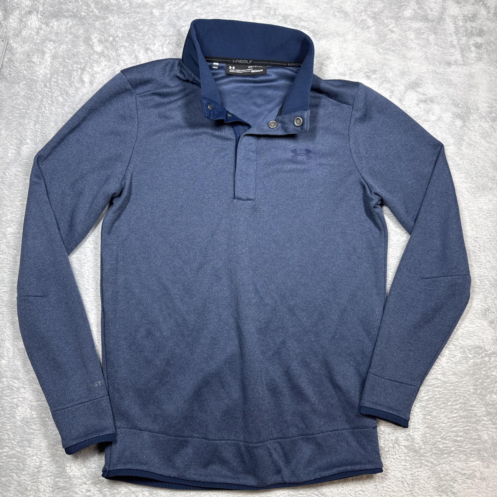 Under Armour Golf 1/4 Snap Pullover Men Small Blue ColdGear Activewear gallery