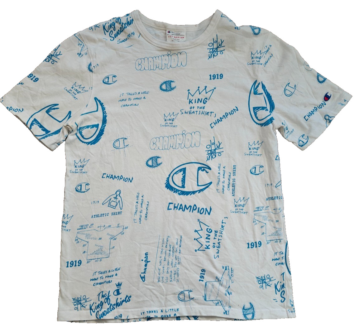 Champion Heritage Athletic Apparel Men's White Short Sleeve Pullover Shirt Sz M gallery