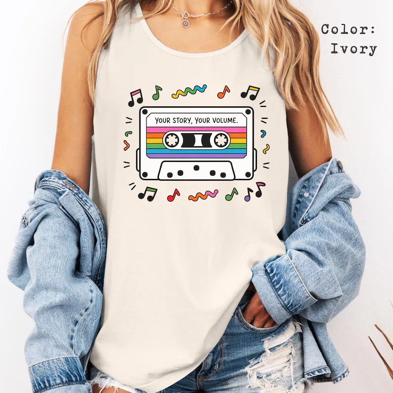 Retro Music Cassette Tank Top Vintage 80s 90s Style Apparel