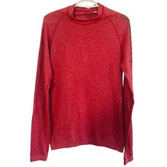Roots Men’s Athletic Long Sleeve Top Red Heathered Tech Performance Shirt Size S