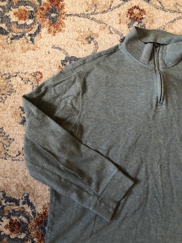 Polo Ralph Lauren Estate Rib Green Sweater Men's XXL 1/4 Zip Pullover gallery