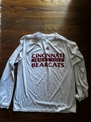 cincinnati bearcats long sleve dri-fit tshirt sz small adias