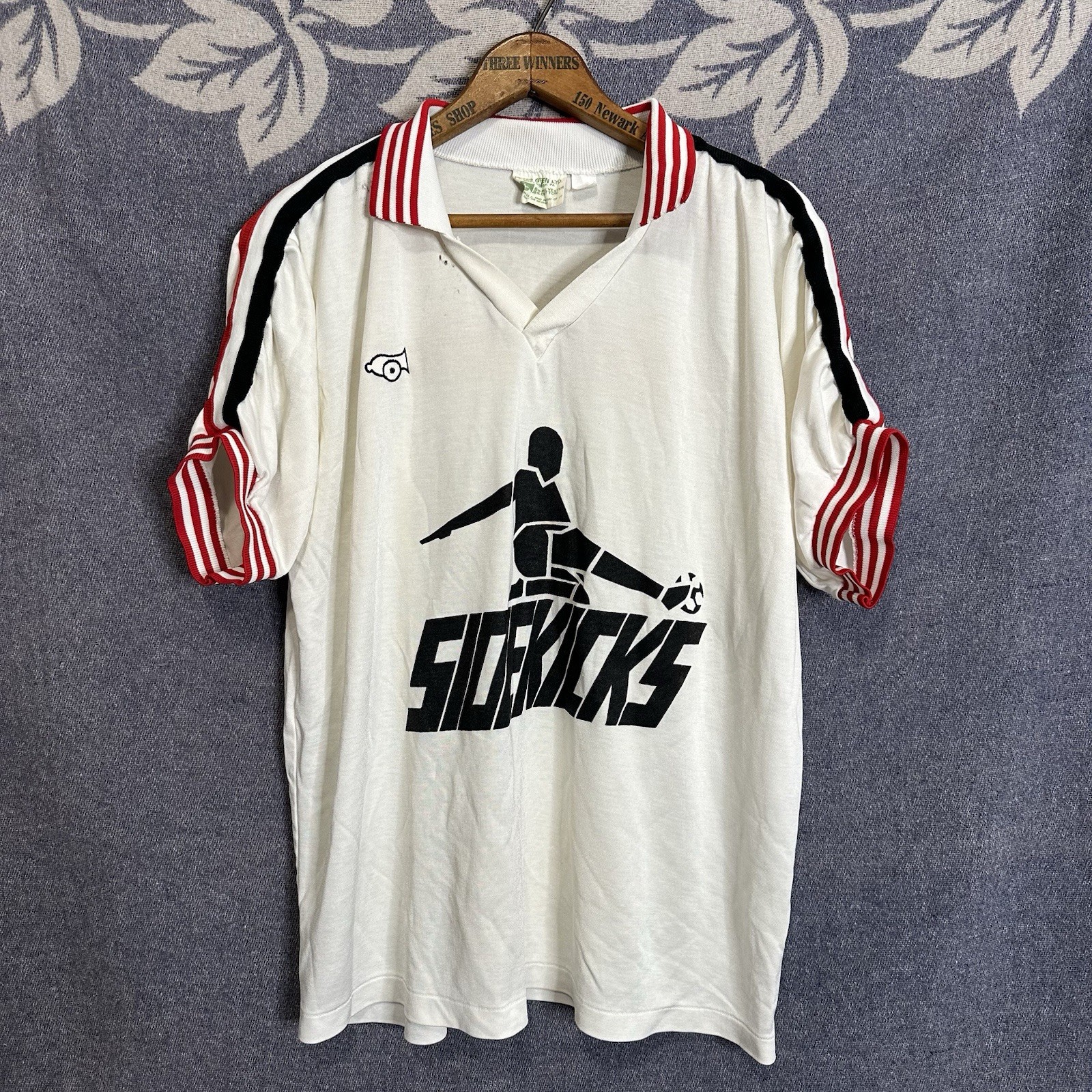 Vintage 80s Peter Green Sidekicks Number 14 Soccer Jersey V Neck Collared XL gallery