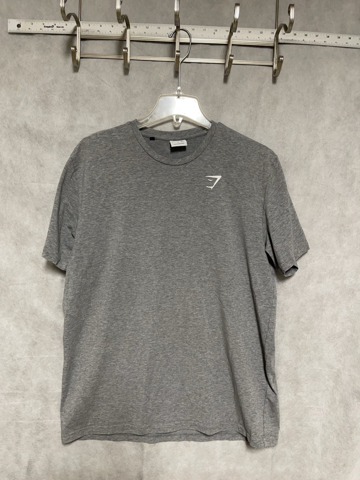 Gymshark Shirt Men L Gray Heathered Performance Workout Gym Training Lightweight gallery