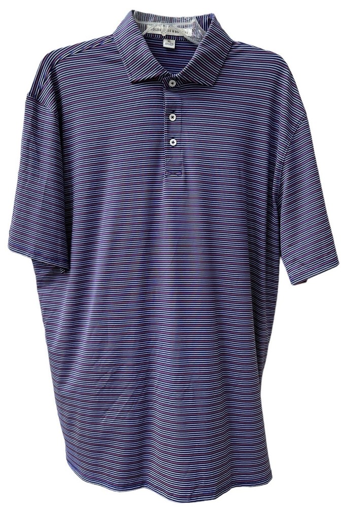 Holderness & Bourne Tailored The Sands Cavalier Striped Golf Polo Shirt Men XL