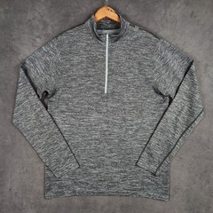 Lululemon 1/2 Zip Pullover Mens Large Black Gray Heathered Performance Stretch