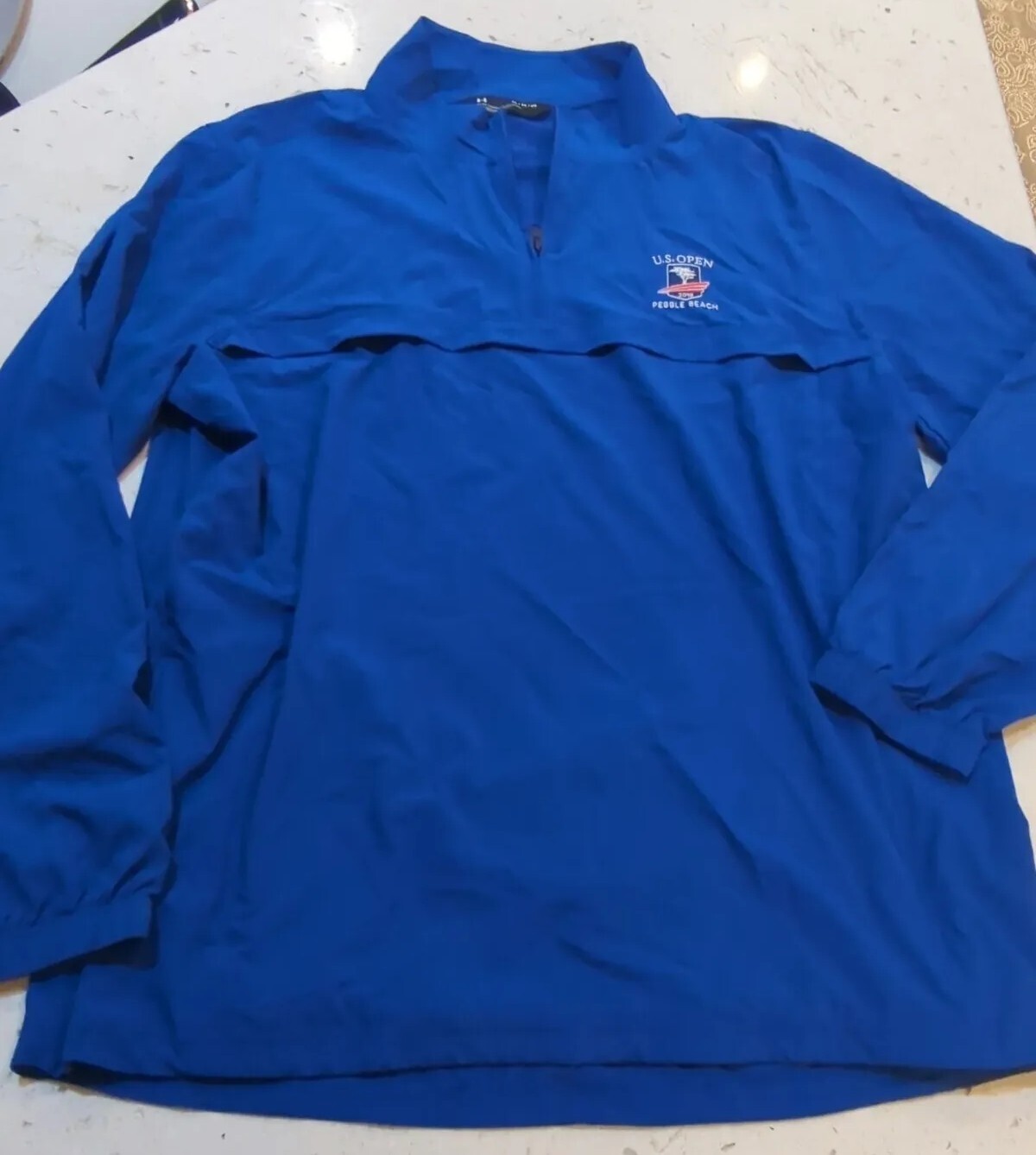 Under Armour Jacket Mens XL Blue US Open Tennis Logo 1/4 Zip Activewear Pullover gallery
