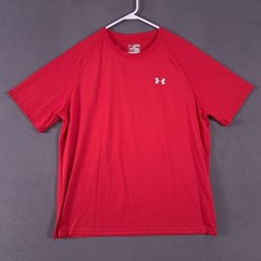 Under Armour T Shirt Mens 2XL Red Loose Heatgear Athletic Sports Gym Outdoor