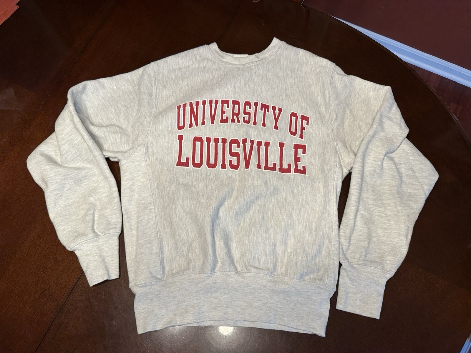 Vintage Champion Reverse Weave UofL Louisville Cardinals Sweatshirt Small Gray gallery