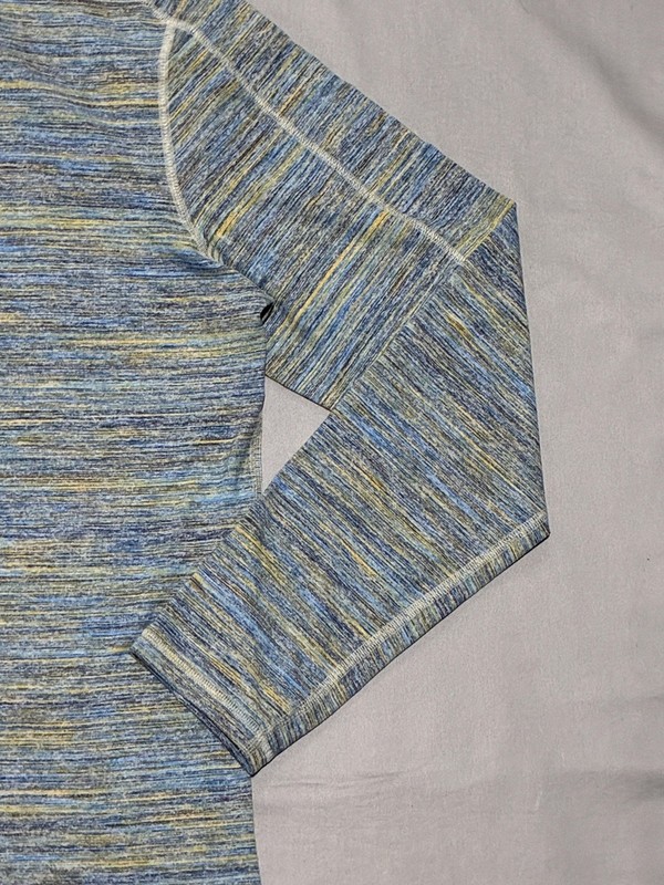 Lululemon Pullover Mens Large Blue 1/4 Zip Long Sleeve Striped Running Top gallery