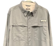 HABIT Men’s XL Utility Outdoor & Work Shirt Vented Fishing Hiking UPF 40+ Gray