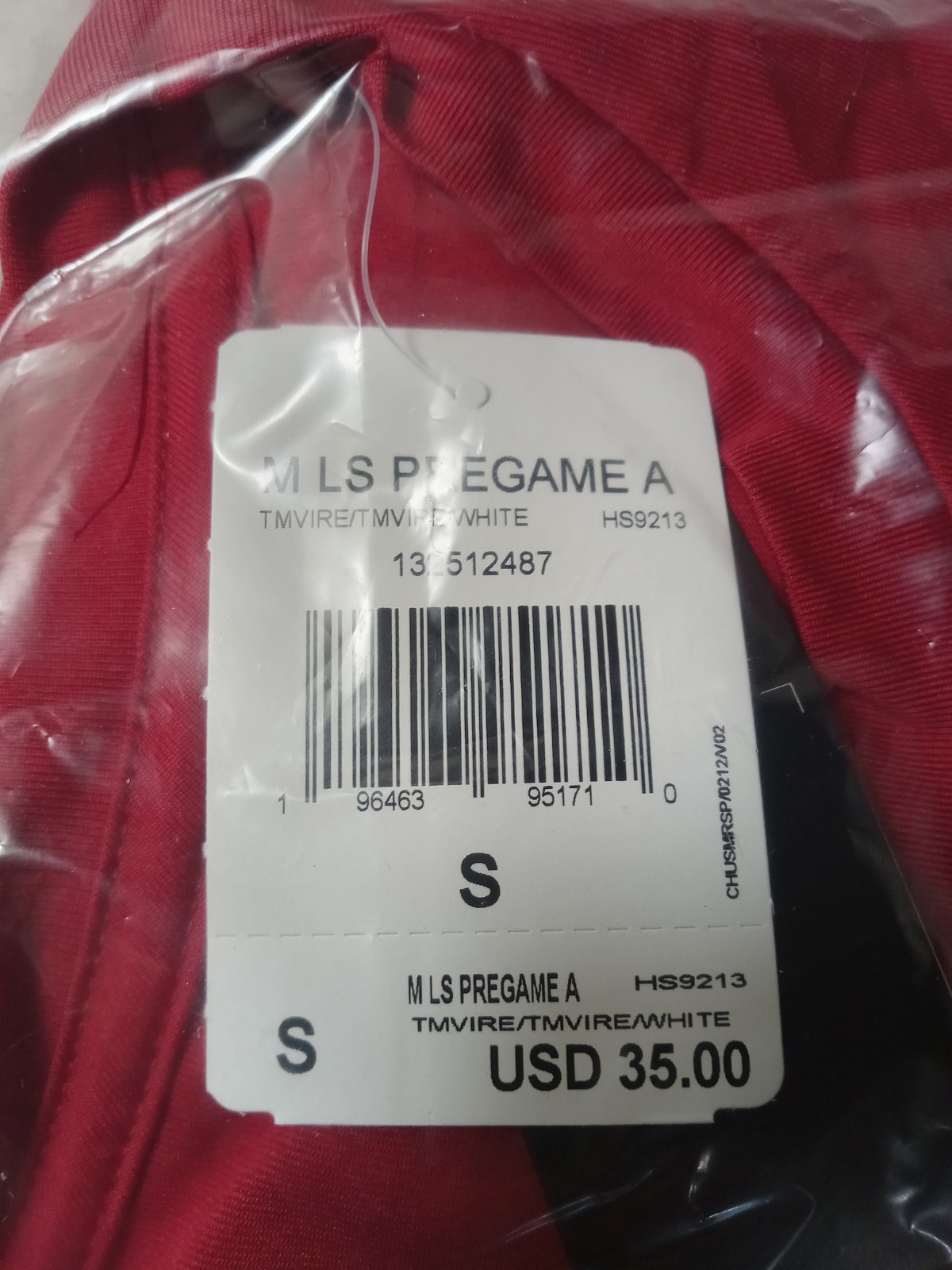 Adidas LS Pregame A HS9213 Red Size Small gallery