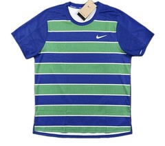 Nike Court Slam Tennis Slim Fit Shirt Carlos Alcaraz Blue Green Large FZ6934 539