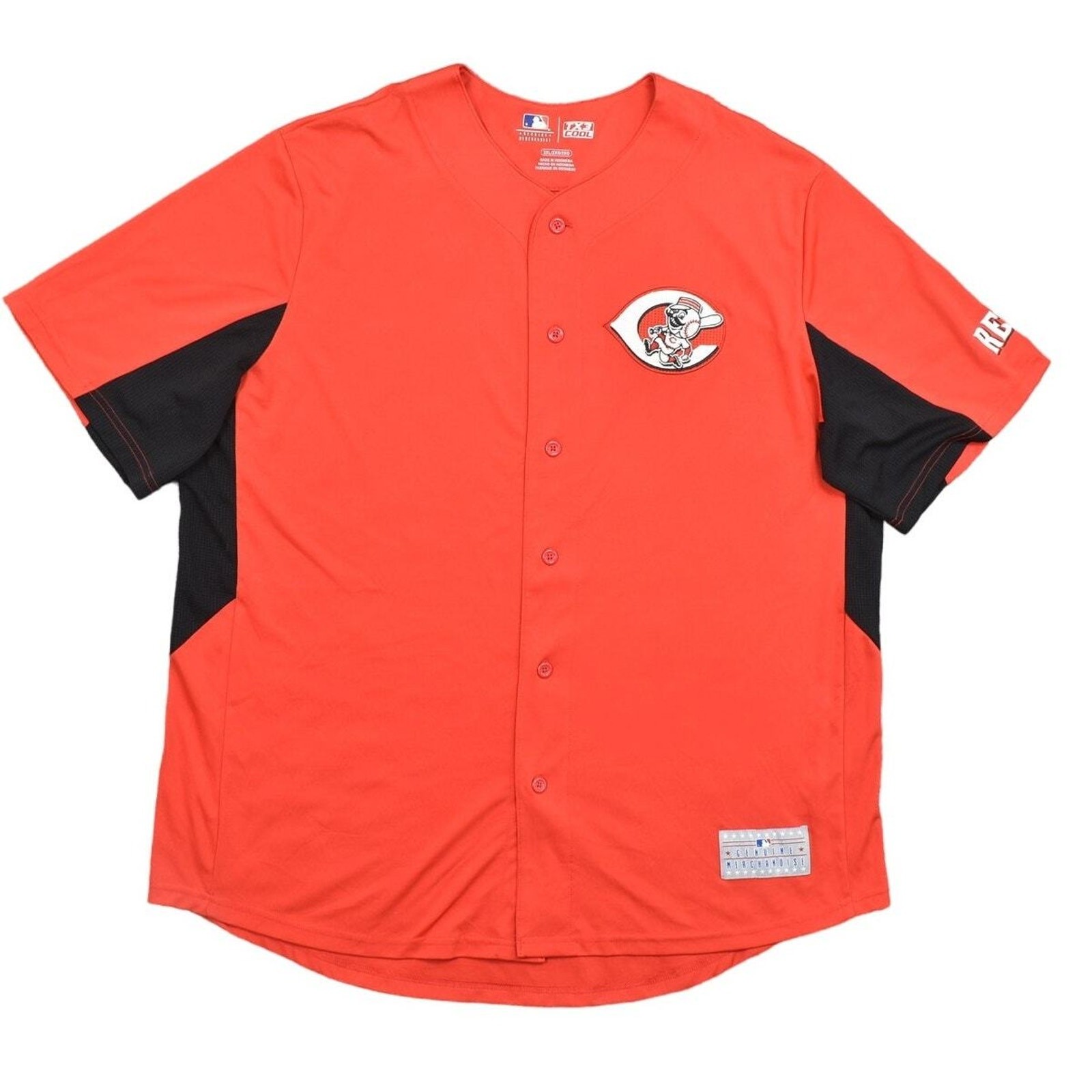 MLB Red Baseball Jersey Top Men's 2XL Cleveland Reds Short Sleeve gallery