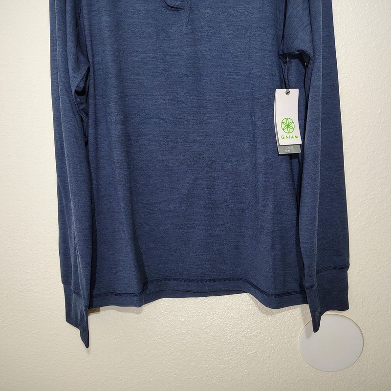 Gaiam Half Zip Pullover Active Top Blue | Long Sleeve Slim Fit | Size L gallery