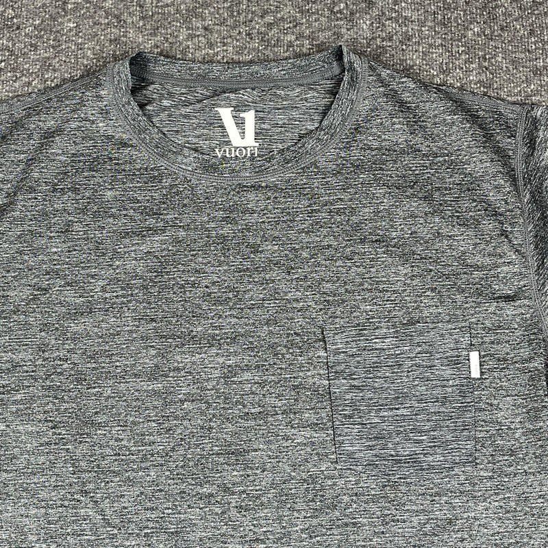 Vuori Shirt Mens Large Gray Short Sleeve Athletic Stretch Pocket Performance Tee gallery