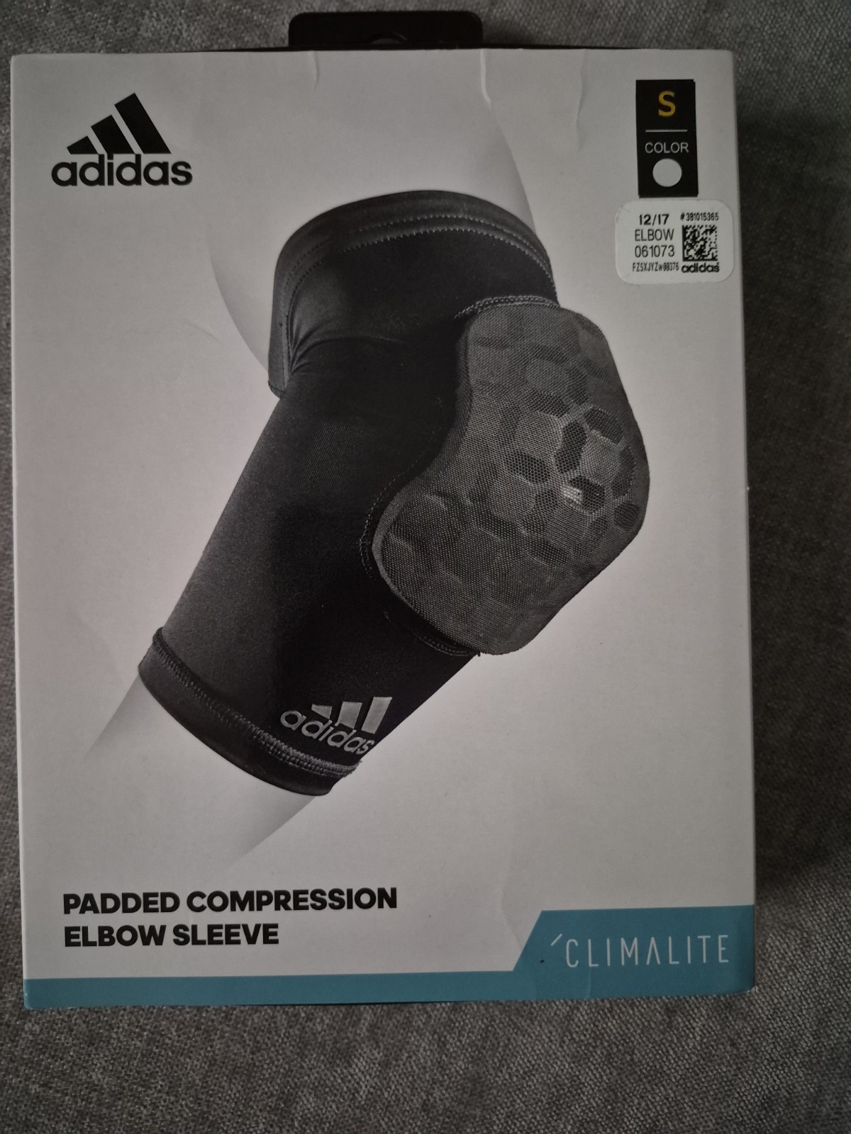Adidas Padded Compression Elbow Sleeve Size S/ L/ XL Color White gallery