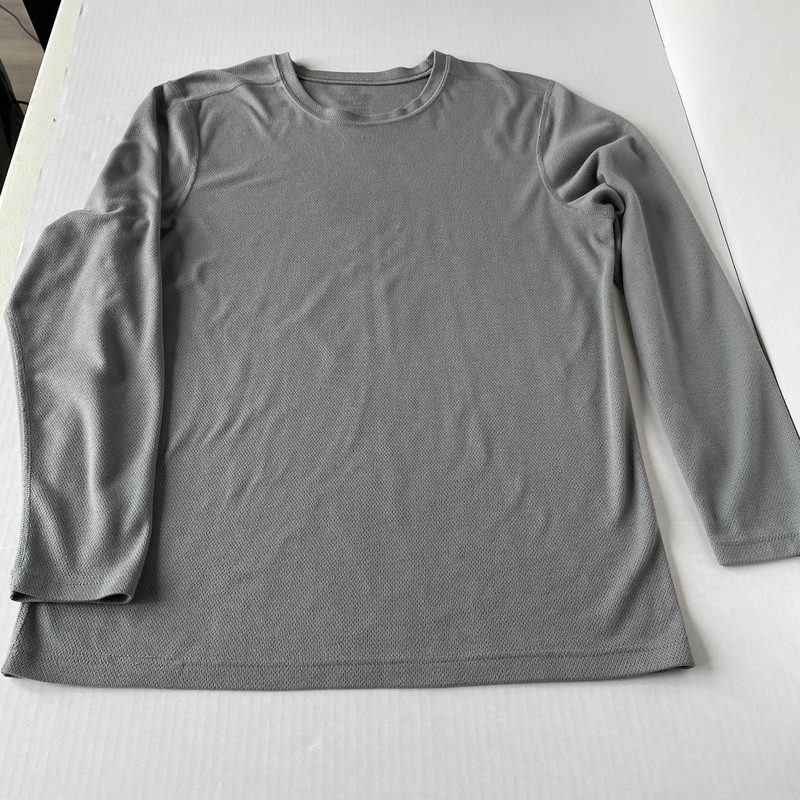 Jockey Men’s Large Long Sleeve Gray Pullover Lightweight Thermal Crew Neck gallery