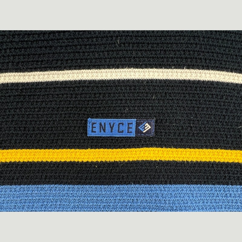Vintage ENYCE Knit Tee Y2K Blue Yellow Striped Hip Hop Streetwear Shirt Men’s M gallery