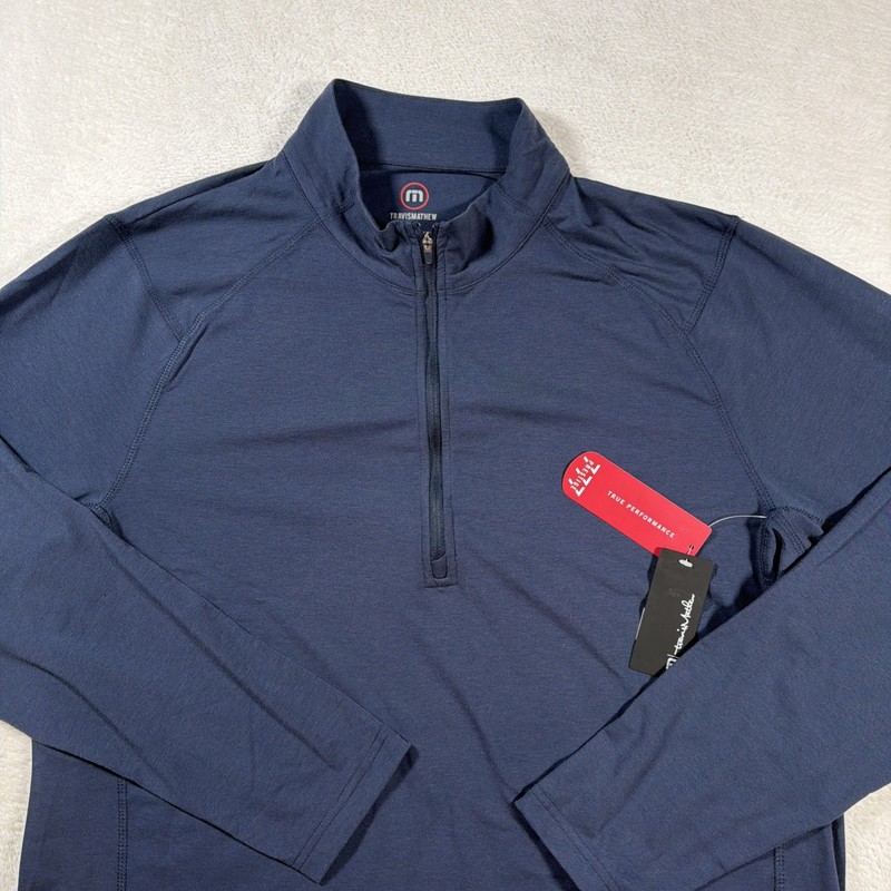 Travis Mathew 1/4 Zip Mens Extra Large Blue True Prestige Pure Performance Golf gallery