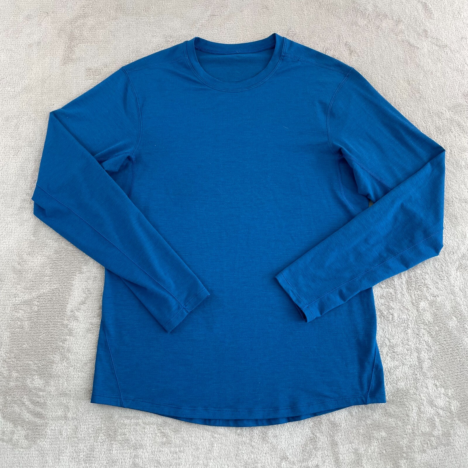 Lululemon Somatic Shirt Men Small Blue Long Sleeve Reflective Line Activewear gallery