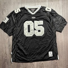 Exco Athletic Mens XL Black Silver Football Jersey Mesh Embroidered 05