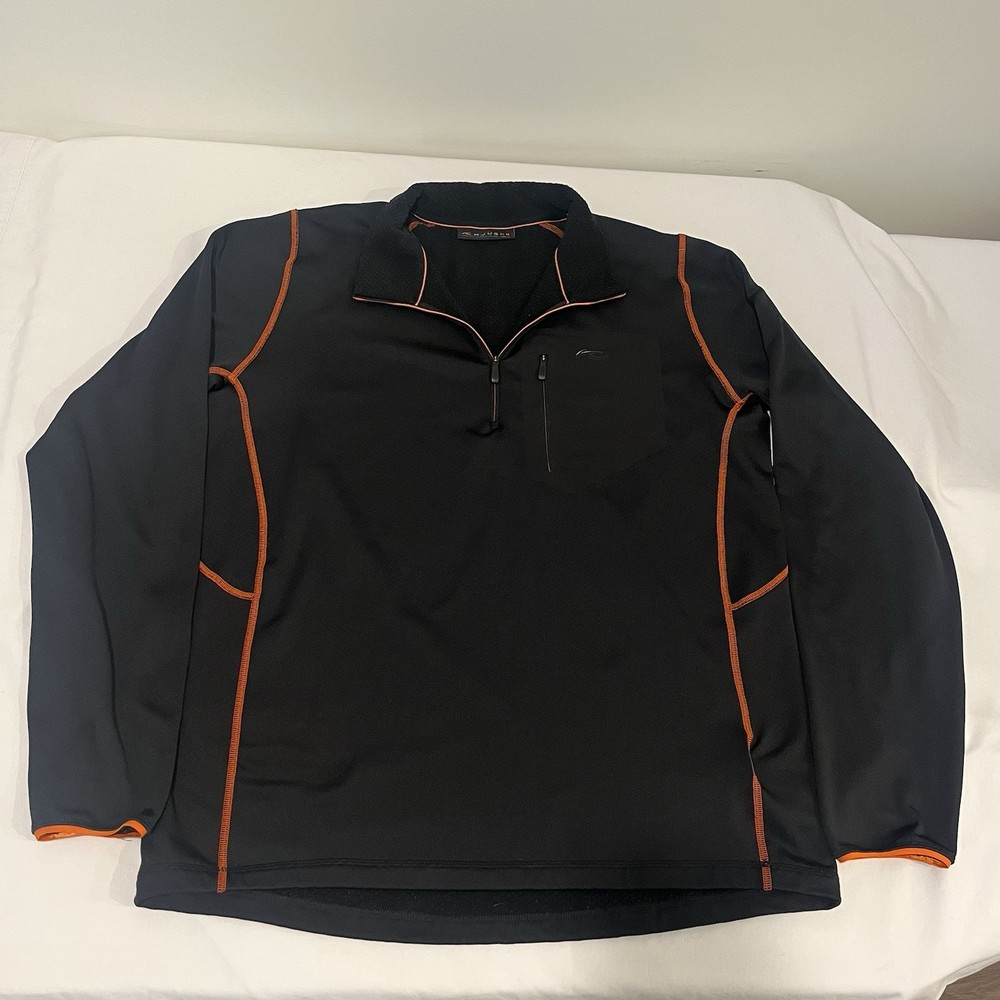 KJUS Shirt Adult 56 US 2XL Black Hydraulic Half Zip Stretch Midlayer Pullover