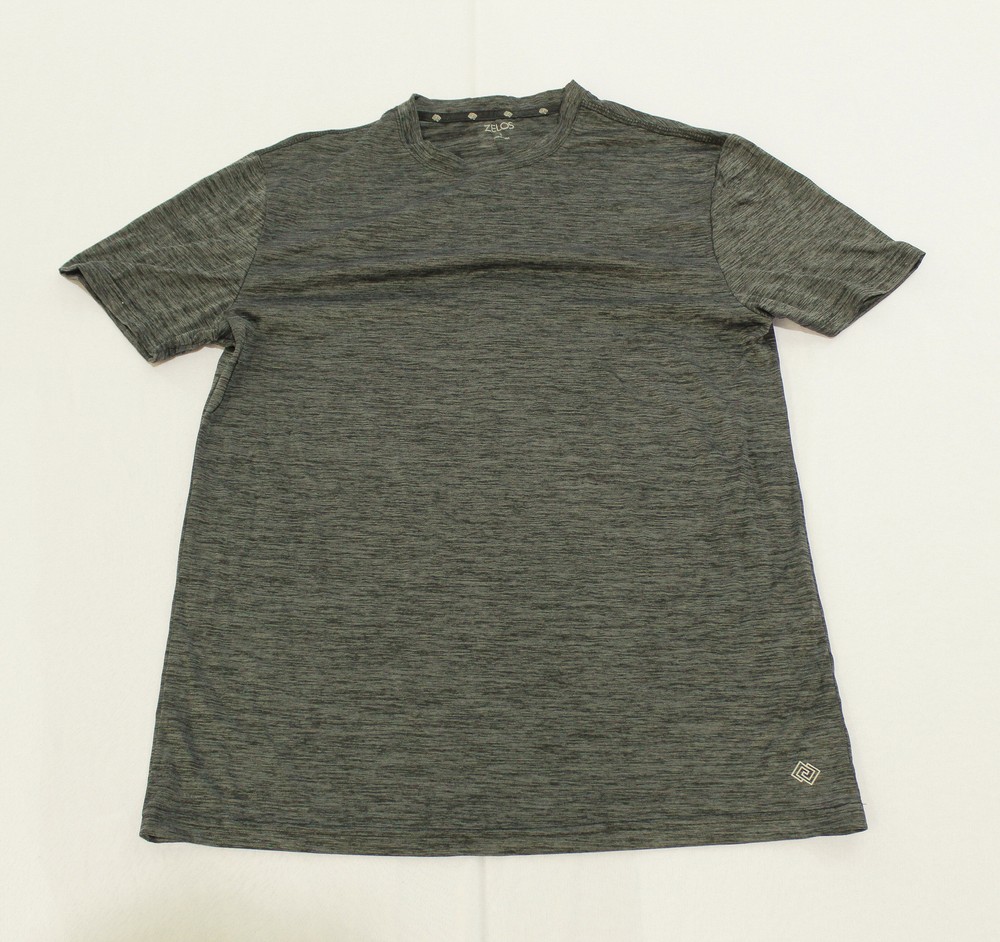 Zelos Mens Active Reflective Moisture Wicking S/S Shirt MC9 Black/Gray Small NWT