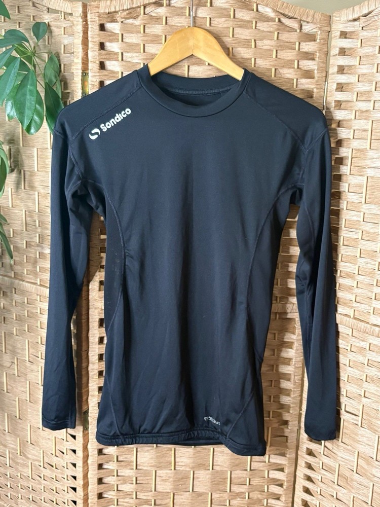 Sondico Optivess Base Layer Long Sleeve Top Black Size M Football Training Sport