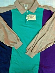Men’s Pull-Over Top – Long Sleeve – Green-Tan-Maroon – Import – 2X-BIG |4X-BIG
