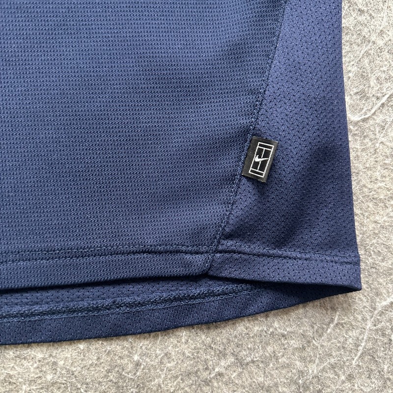 Nike Court Tennis Shirt Men XL Blue White Crew Performance Short Sleeve Mesh gallery