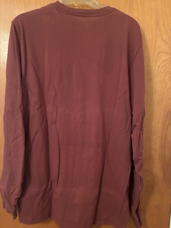 Timberland PRO Wickwork Men’s Long Sleeve Shirt Maroon Logo Sleeve Size M gallery