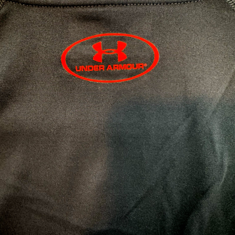 Under Armour Gray /Orange Medium Loose Heatgear Long Sleeve High Collar 1/4 Zip gallery
