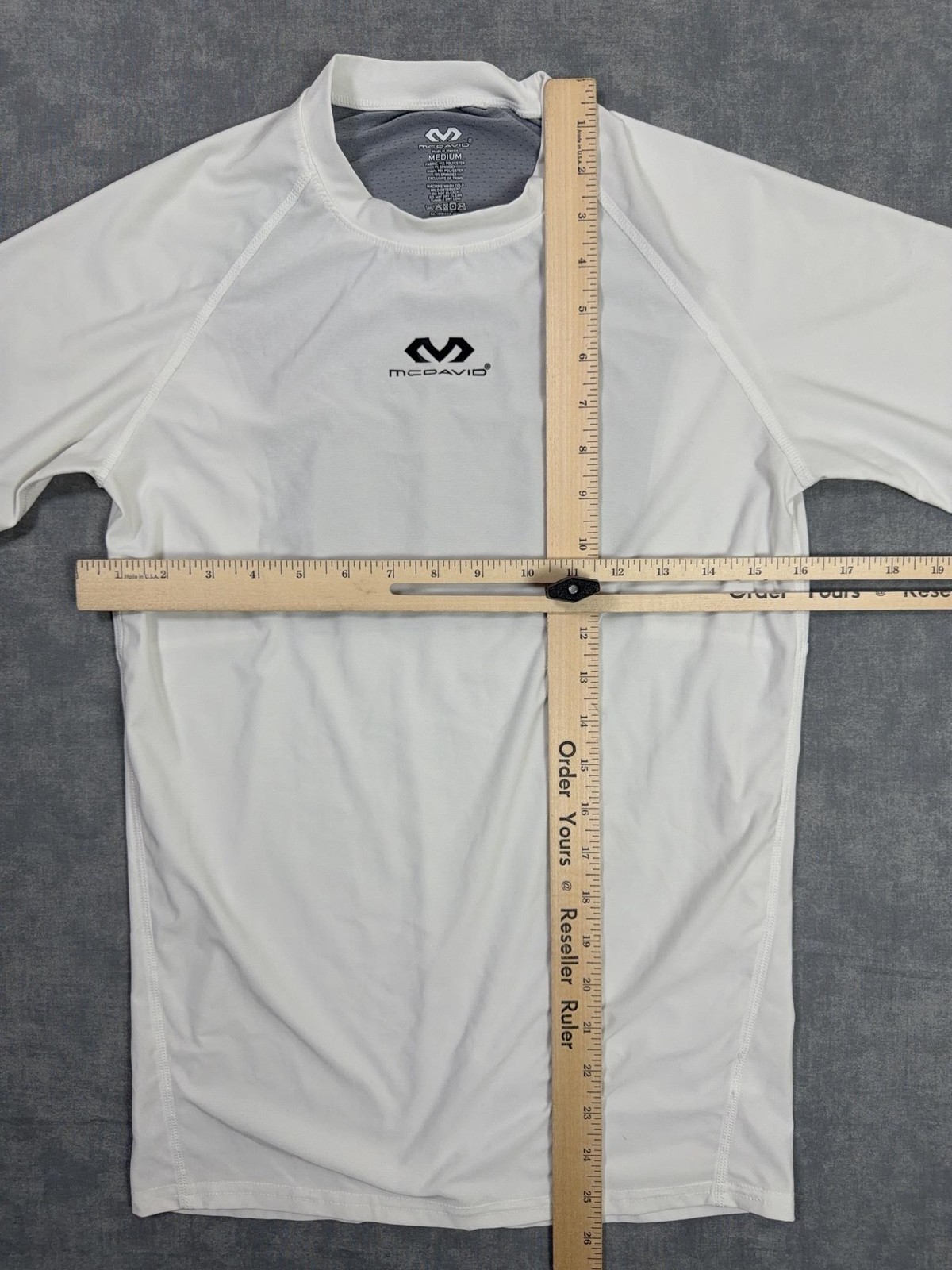 McDavid Compression Shirt Mens Medium White Mesh Short Sleeve Athletic Top gallery