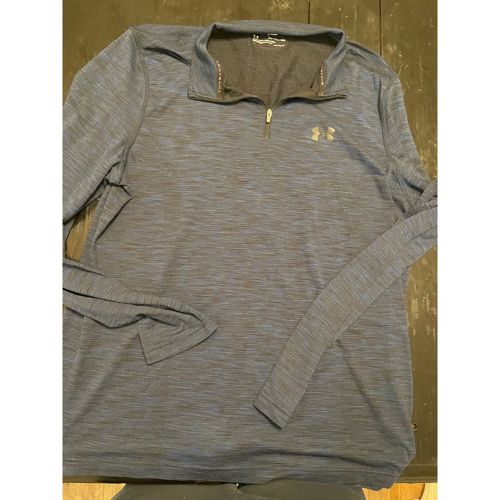 Under Armour Heatgear Threadborne 2XL 2XG Blue Mens 1/4 Zip Long Sleeve Shirt gallery