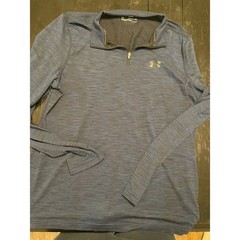 Under Armour Heatgear Threadborne 2XL 2XG Blue Mens 1/4 Zip Long Sleeve Shirt