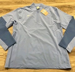 Nike 1/4 Zip Pullover Jacket Long Sleeve UNC Blue Mens Medium HF7067-448 NWT