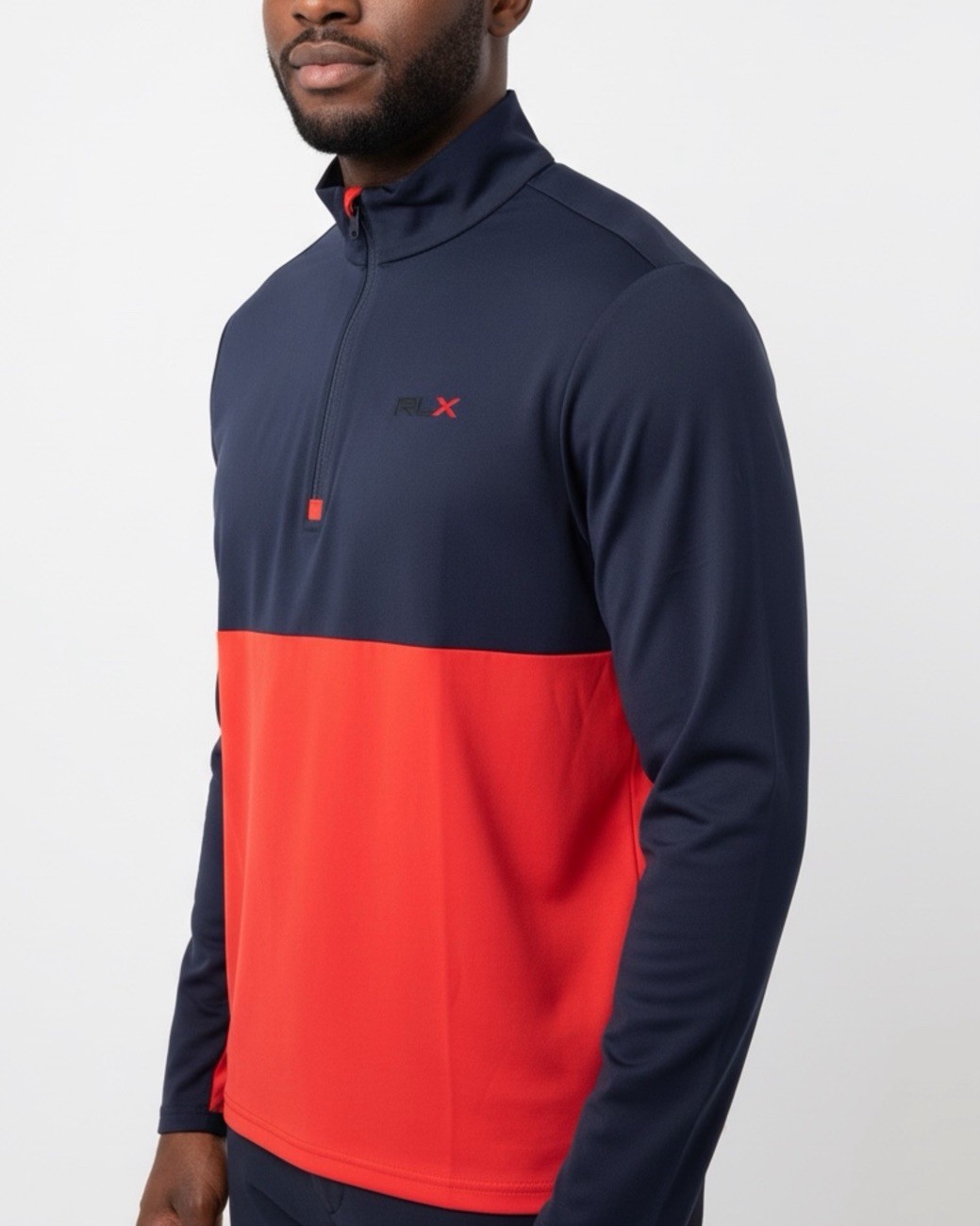 NWT Ralph Lauren RLX Navy & Red Pullover 1/4 Zip Size Large Dri-Wick gallery