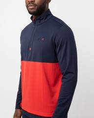 NWT Ralph Lauren RLX Navy & Red Pullover 1/4 Zip Size Large Dri-Wick