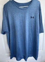 Under Armour Men’s Sz 2XL 2XG 2.0 Short Sleeve Locker Tee Blue Black Loose Fit