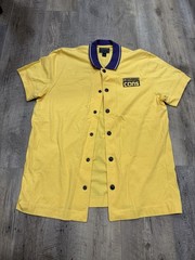 Converse CONS Yellow / Purple Collar Warm Up Top Button Snap Shirt Size L/G