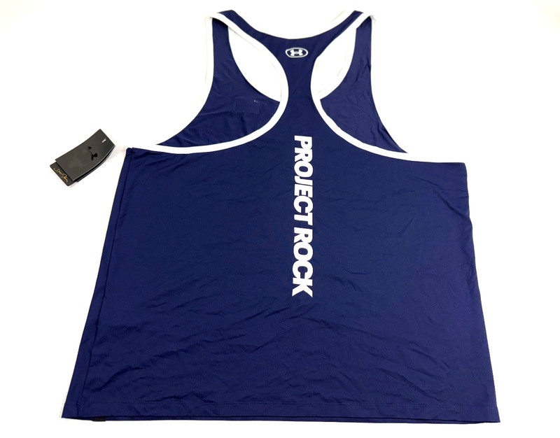 Under Armour Project Rock Hardest Worker In The Room Tank Top Blue Men XL 138331 gallery