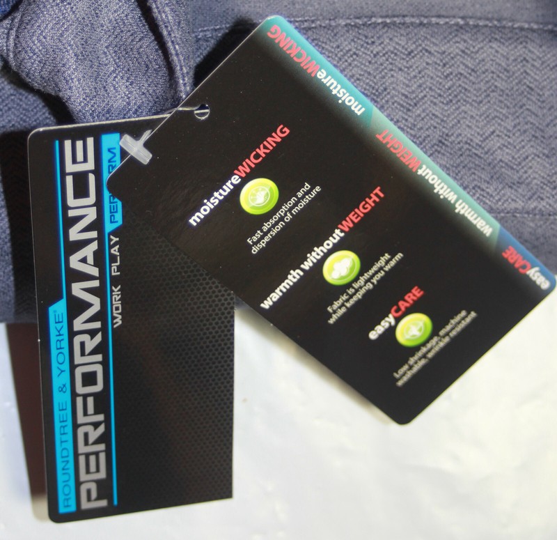 Roundtree & Yorke New Mens 1/4 Button Performance Pullover Shirt Sweater L Large gallery